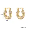 Aogu Pendientes Retro de Latón Chapado en Oro de 18K con Circonita, Moda Transfronteriza Europea y Americana, Elegantes Pendientes Versátiles de Gama Alta de Nicho para Mujer