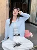 Cárdigan de Punto Rojo para Mujer Ropa de Otoño Invierno Vibe Chaqueta de Punto Bordada Prendas de Abrigo Superior Talla Única