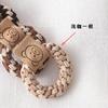 Anel de cabelo torcido feito à mão Etiqueta de urso Corda de cabelo Corda de cabeça preta grossa Alta Elasticidade Alta Cauda de pônei Elegante Banda de borracha tecida