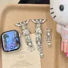Pulsera Estilo Gato KT Estrella Correa de Reloj de Metal Compatible con Apple 10 S11 Huawei GT6 Fit5 Xiaomi Redmi Pulsera