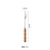 Faca, Garfo, Colher de Aço Inoxidável, Conjunto de Talheres Estilo Ocidental, Cabo de Madeira de Faia, Garfo de Frutas, Colher de Sobremesa para Sorvete, Colher de Sopa, Faca para Bife
