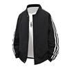 Primavera e Outono Novos Homens Jaqueta de Voo Estilo Hong Kong Moda Casual Três Barras Cor Gola Top Masculino