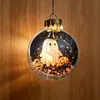 Presente de Festival Novo Transfronteiriço Bola de Natal Luminosa Suspensa Bola Transparente Pintada à Mão Pingente de Bola Luminosa de Halloween