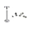 Aleación de Titanio F136 G23 Piercing Básico de Labio Perforación de Hélice de Oreja Cartílago 0.9 Rosca Interna Joyería de Piercing de Fondo Plano