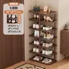 Zapatero para la entrada, diseño de múltiples niveles para uso doméstico, adecuado para apartamentos de alquiler y dormitorios, una solución práctica para almacenar zapatos, zapatero pequeño y estrecho, fácil de montar