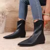 Novas botas skinny justas de bico fino para outono plus size 2026 botas Martin femininas retrô de baixa salto com zíper traseiro wish