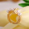 Anillo Envolvente de Perlas de Lujo Ligero Vintage Francés Rong Yu Anillo Ajustable de Apertura Vintage para Mujer