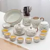 Lujo Ligero Gama Alta Horno Ru Juego de Té Kung Fu para el Hogar Cerámica China Tetera Taza de Té Bandeja de Té Pequeña Regalo