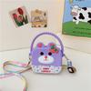 Nuevo Monedero para Bebé Bolsa de Silicona Linda para Niños Bolsa de Almacenamiento de Conejo de Dibujos Animados Bolsa Multifuncional Portátil Cruzada