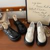 Sapatos de Couro Japoneses Jin Mi com Solado Grosso e Velcro Femininos 2022 Outono Retro Joker Muffin Sapatos para Dedão do Pé Tendência