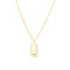Colar geométrico longo quadrado pequeno de ouro feminino, corrente de clavícula de nicho, corrente de contas de celebridades, pingente de tijolo de aço de titânio, acessórios
