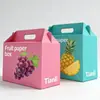 Caja de Empaque para Frutas, Caja Plegable de Cartón Corrugado Portátil, Caja de Empaque para Naranjas, Caja de Empaque para Productos Agrícolas, Verduras y Frutas, Hecho a Medida