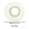Decoração de Parede Rattan Boêmia Nórdica Ornamento de Parede Redondo para Casa de Hóspedes Sala de Estar Decoração para Pendurar na Parede