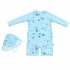 Roupa de Banho Infantil Traje de Banho para Meninos Novo Estilo Meninos Pequenos Verão Praia Proteção Solar Shorts de Natação Maiô de Peça Única Manga Longa Atacado