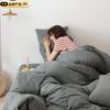 Algodón Puro Sin Estampar Algodón Tianzhu Tejido de Algodón Funda de Edredón Pieza Única Algodón Puro Simple Alta Calidad Rayado Fabricante de Ropa de Cama Venta al Por Mayor