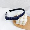 Faixa de Cabelo Azul Jeans Faixa de Cabelo Feminina Grampo de Cabelo Pressionado Faixa de Cabelo com Laço Simples Dentada Antiderrapante Furo para Cabelos Quebrados Acessório de Cabelo
