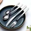 Juego de Cubiertos de Acero Inoxidable Grado Alimenticio 304 del Fabricante, Cuchillo para Bistec Occidental de Gama Alta de Nicho, Juego de Cubiertos de Tenedor y Cuchara para Uso Doméstico