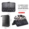 Bolsa Plegable Vertical de Gran Capacidad con 29 Agujeros para Brochas de Maquillaje Bolsa para Herramientas de Pinceles Impermeable de PU para Maquilladores Bolsa Portátil para Cosméticos