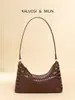 Bolso de mano de alta gama estilo Miu, bolso de mujer de espiga tejido a la moda, bolso de hombro para debajo del brazo, bolso de mano hobo, bolso para lonchera