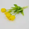 Buquê de Tulipas de Cola Macia Simulada Flor de Tulipa de Silicone de Látex Flor Simulada Sensação Hidratante 5 Cabeças Tulipas