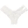 Tanga de encaje floral calado para mujer, tanga para niña, pantalón T, entrepierna de algodón, doble lazo delantero y trasero, tanga para mujer