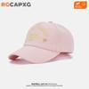 Gorra de Béisbol Bordada con Letra Rosa de Flores para Niñas en Primavera y Verano Versátil Suave Superior Cabeza Grande Visera Mostrando la Cara Sombrero Pequeño