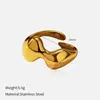 Anillo de Mariposa Abierto Suave de Estilo Caliente de Influencer de Moda Europea y Americana Acero Inoxidable Chapado en Oro de 18K Anillo Nicho Joyería Mujer