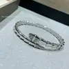 Pulsera en Forma de Serpiente con Oro V y Incrustaciones Completas de Diamante, Diseño Abierto, Resorte de Hueso de Serpiente, Múltiples Vueltas, Artesanía de Precisión CNC, Oro Grueso que No se Desvanece, para Mujeres