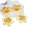 Piezas de Flores de Metal, Hojas de Flores, Bolas Huecas en Forma de Trompeta, Abanicos, Horquillas para el Cabello de Doble Ala, Accesorios para el Cabello de Estilo Antiguo para Bricolaje, Materiales Decorativos