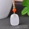Pendente da Paz de Jade Dourado de Xinjiang, Pingente de Pão de Jade Branco, Pingente de Jade de Quartzito Transmissão ao Vivo