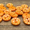 Pote de Desenho Laranja com Bolinhas em Formato de Pote com 2 Ilhós Adesivo Decorativo Artesanal DIY Botão Decorativo Botão para Roupa Infantil Botão de Arte Botão