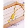 Collar Colgante de Pepita de Oro Cnc Hielo Triturado Brillante Fortuna, Mismo Estilo que en Tiendas de Oro, Cadena para Clavícula Pequeña Barra de Oro Atrae Riqueza