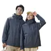 Chaqueta exterior 3 en 1 para hombres y mujeres, conjunto de dos piezas, chaqueta deportiva para parejas, abrigo deportivo con capucha, ropa de trabajo
