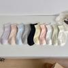 Calcetines cortos de confinamiento para mujer, a la moda en Corea del Sur, tubo corto fino, algodón peinado para mujer, corte holgado, calcetines de confinamiento para curling