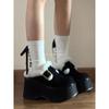 Cálido Aumento de Altura Ropa Exterior con Forro Polar Zapatos de Algodón 2024 Otoño/Invierno Nuevo Estilo Pequeño Fondo Ultragrueso Tubo Corto Mao Mao Botas de Nieve para Mujer
