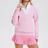 Sudadera Deportiva Caijue Europea y Americana Nueva con Media Cremallera para Mujer, Polo Casual Holgado, Traje Deportivo de Tenis