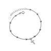 Pulseira elegante de prata S925 Nalan estilo coreano com contas de luz estelar cruz doce joia de verão S4861