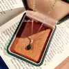 Colar com Pingente de Zircônia Pequena Gota d'Água com Cravação em Garra de Cobre Puro Joias Artesanais DIY Pingente Mês Pedra de Nascimento