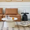 Mesa de centro moderna estilo crema de lujo ligero con bloques de color para sala de estar, adecuada para espacios pequeños, alto valor estético, versátil, mesa tipo bandeja anidada de moda
