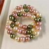 Pulseira feminina de pérolas de concha Morandi colorida, moda feminina, pulseira de miçangas redondas coloridas que combina com tudo, pulseira para namorada