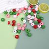 Cuentas de madera de sandía, cuentas de madera de verano, cuentas de madera rosa, cuentas de madera de colores, cuerda de cáñamo, borla DIY, accesorios para el hogar