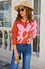 Nuevo Suéter de Punto de Manga Larga con Retazos Florales de Moda Versátil para Mujer Talla Grande, Estilo Europeo y Americano, Transfronterizo, Otoño e Invierno 2026