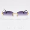 Gafas de sol sin montura europeas y americanas transfronterizas, Gafas de sol de marca de vanguardia con patillas de resorte para mujer, Gafas de sol de moda de alta gama con degradado para hombre