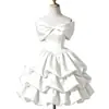 Vestido de Fiesta con Corbata de Mariposa, Color Sólido, Hombros Descubiertos, Adecuado para Anfitrionas de Cumpleaños, Uso Diario, Vestido Lindo y Dulce