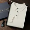 Camisa Polo de 7 Pines Engrosada Suéter de Cachemira para Hombre Casual de Negocios Suéter de Lana de Punto con Solapa de Manga Larga