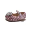 Sapatos de caminhada para bebês com solas macias e características antiderrapantes, estação primavera, para bebês de 0 a 3 anos, sapatos de princesa com diamantes brilhantes, sapatos estilosos para meninas pequenas