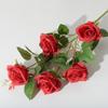 Vermelho vinho tema departamento simulação flor casamento hotel layout guia arranjo de flores rosa flor artificial material decoração casa atacado