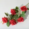 Flores Artificiales Temáticas Borgoña, Decoración de Boda y Hotel, Arreglo Floral de Guía, Flores Artificiales de Rosa, Decoración del Hogar y Anfitrión