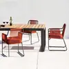Mesa e Cadeira de Alumínio com Corda para Lazer ao Ar Livre Cadeira de Rattan Nórdica Mesa e Cadeira de Rattan Conjunto de Sofá de Rattan para Hotel