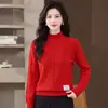 Cross 2026 Otoño Nuevo Estilo Capa Base Top Pequeño Elegante Adelgazante Tallas Grandes Estilo Chino Adelgazante Reductor de Edad de Mediana Edad Suéter Versátil